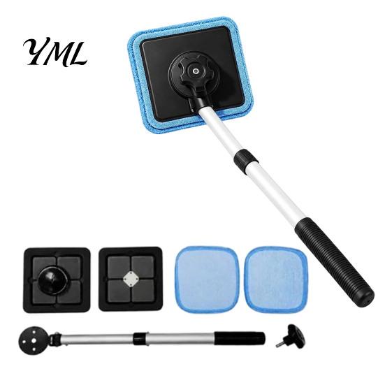 Portable Car Detailing Cleaning Kit Magnetic Windshield Kit, Double-Sided Glass Cleaner with Microfiber Cloth Pads Long Telescopic Handle, Reusable