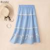 ZANZEA Women Casual Elastic Waist Loose Floral Print Skirts