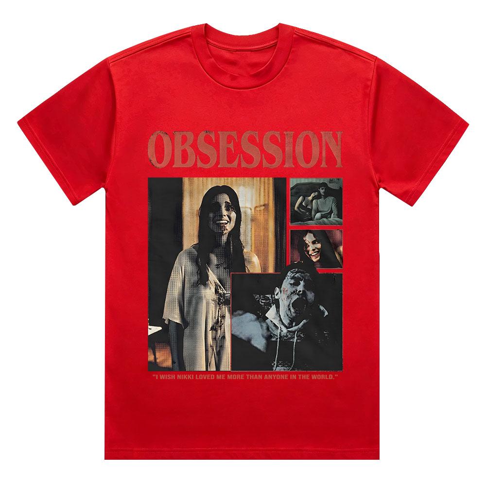 Vintage Obsession 2026 Horror Movie Oversized T-Shirt Unisex Oversized Gift for Horror Fans Cotton Tees Thriller Film Streetwear