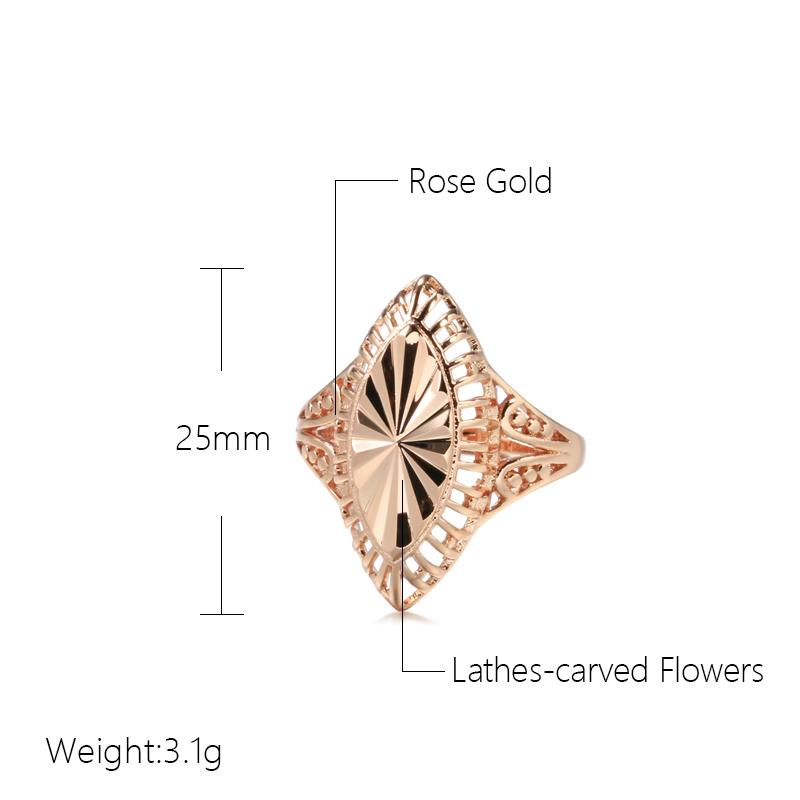 Kinel Vintage Rose Gold Women's Ring Hollow Lathes Carved Jewelry