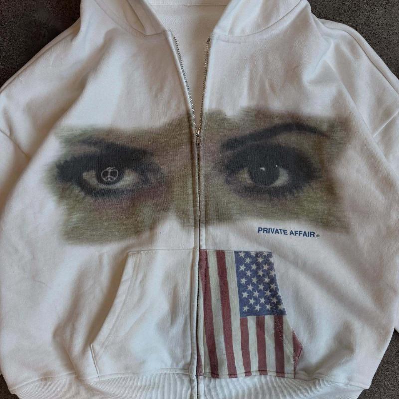 European and American Spring and Autumn Street Men's and Women's Loose Printed Hoodie