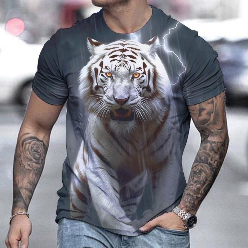Pár 3D tričko s tygřím potiskem Pánské 3D tričko Dropship Top Krátký rukáv Camiseta Kulatý výstřih Tričko Móda Ležérní Značka