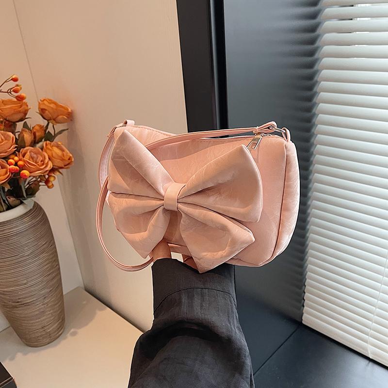Geantă de umăr tip crossbody din material textil cu design arcuit, pentru femei, model nou, cel mai mic preț, rentabil, culoare solidă, la modă
