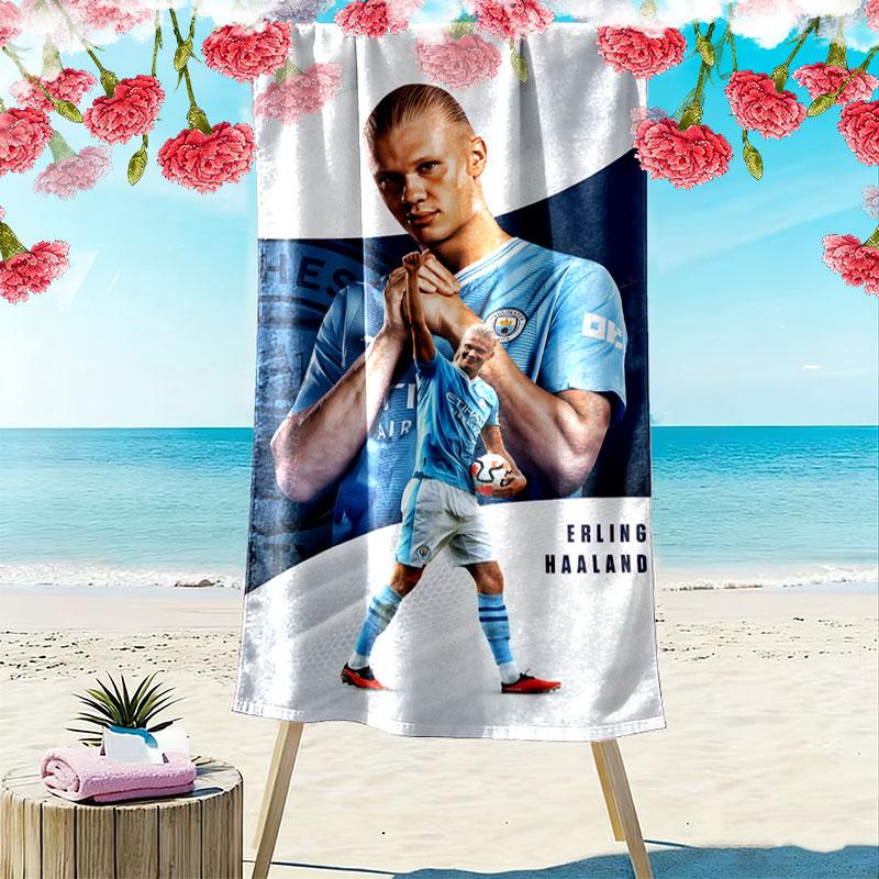 Erling Haaland King Beach Towel, Large Soft Quick Dry Towel for Beach Camping Swimming