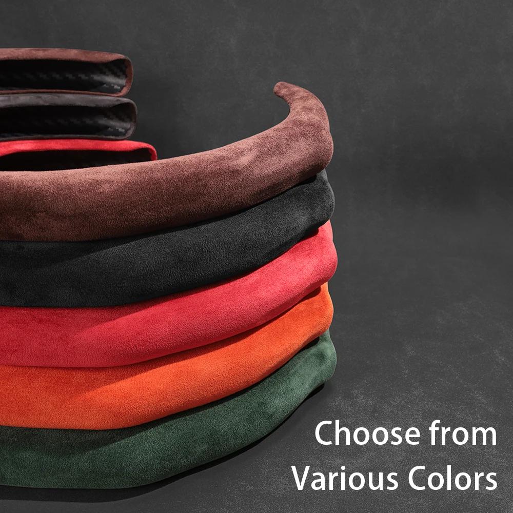 Suitable for Cadillac Premium Suede Snap-On Steering Wheel Cover Anti-Slip Durable Car Accessories Carbon Interior Jx5