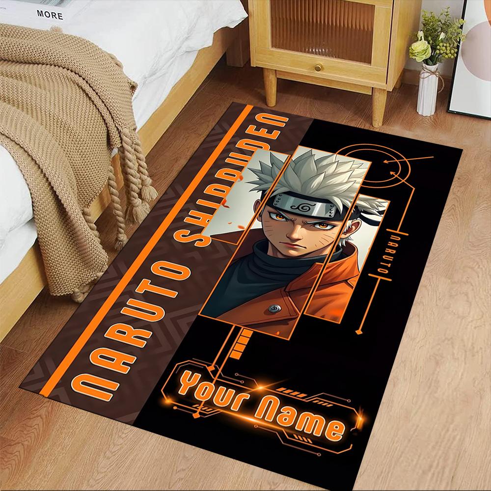 Naruto Character Customize Text Floor Rug Office Rug Suitable for Study room Decorate room Kitchen Playrooms Anti-slip Rug Anime Office Decor