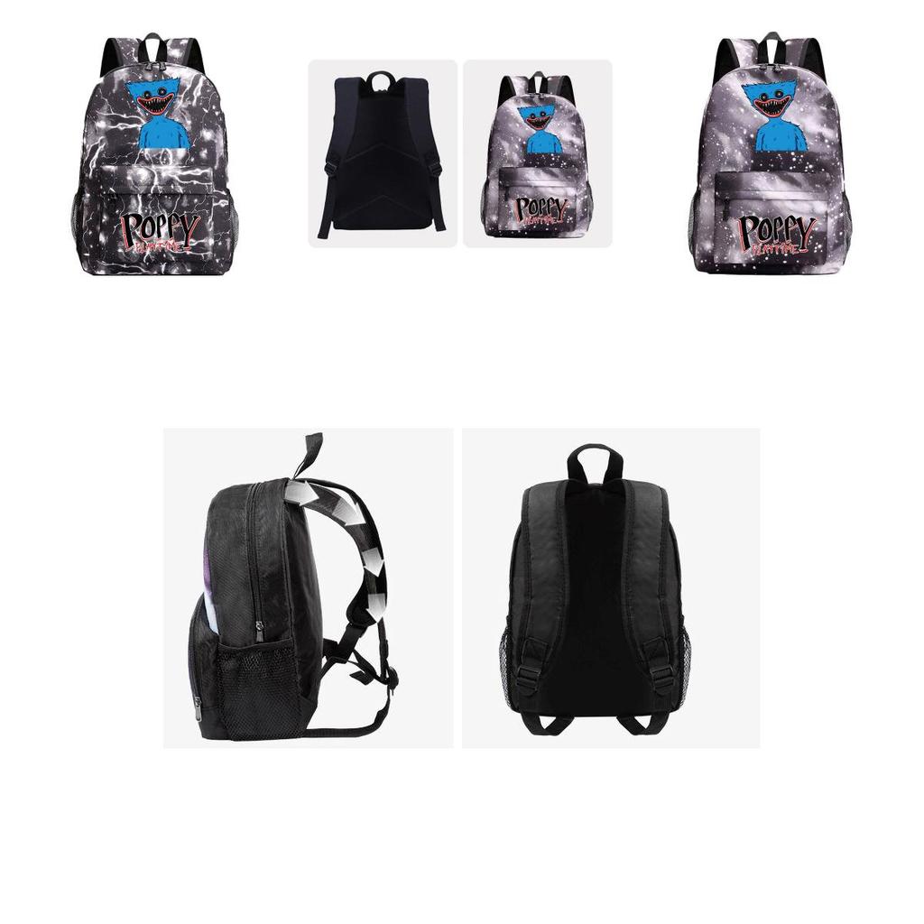 Poppy Playtime Huggy Wuggy Cartoon Pattern School Backpack Unisex Travel Bag With Adjustable Padded Straps