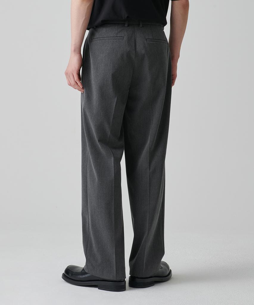 Musinsa Standard Reverse Two-Tuck Semi-Balloon Hidden Banding Slacks [Medium Gray]
