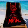 Πετσέτα Παραλίας με Σχέδιο Rock Heavy Metal, Πετσέτα με Εκτύπωση Χειρονομία Rock METAL, Γρήγορο Στέγνωμα Εξαιρετικά Απορροφητική για Surfing Ηλιοθεραπεία