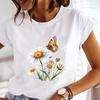 (Asian Size) Women Tee Top Clothing Casual Printing Short Sleeve T Shirt Fashion Printed Lady Female Sweet Flower Lovely Trend  Graphic T-shirts