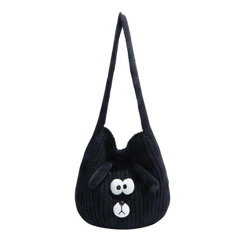 2025 Stilvolle gestrickte Hunde-Umhängetasche - Große Kapazität Herbst/Winter Schultertasche für Damen