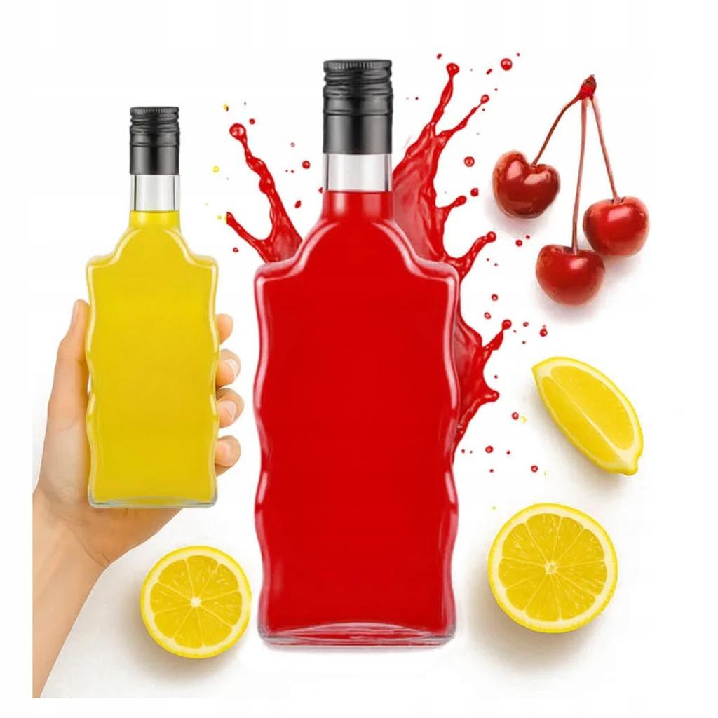 20X Wave Bottles 500 Ml + Cap For Moonshine Tinctures Wine Juice Liqueurs 0.5L