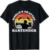 Retro Worlds Okayest Bartender Funny Bartending Men Women Gift Unisex T-Shirt Mens Womens Tees Top