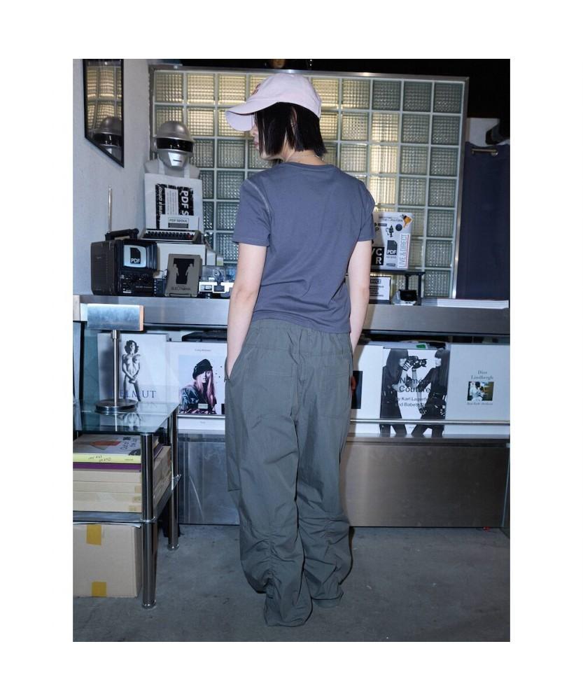 Saendeusaundeu (Unisex) Parachute Banding Pants Khaki