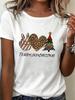 (Asian Size) Tee Top Print New Year Trend Lovely Clothing T Shirt Women Fashion Christmas Festival Female Woman Short Sleeve Graphic T-shirts