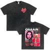 Rapper Omar Courtz Primera Musa Album Tour Tshirt Men Women Fashion TShirts Loose Oversized Vintage Washed Hiphop Tshirt