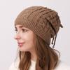 Women's Winter Plus Plush Baotou Moon Hat Knitted Wool Warmth Cold Proof Ear Protection Pile Hat