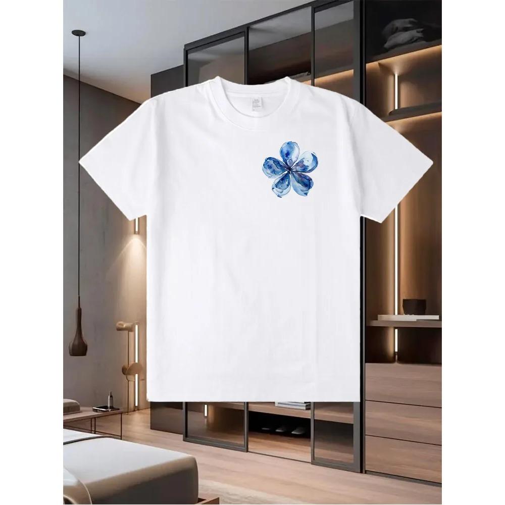 Nouveau T-shirt imprimé pour homme 2025 pour l'été Un haut ample polyvalent à manches courtes