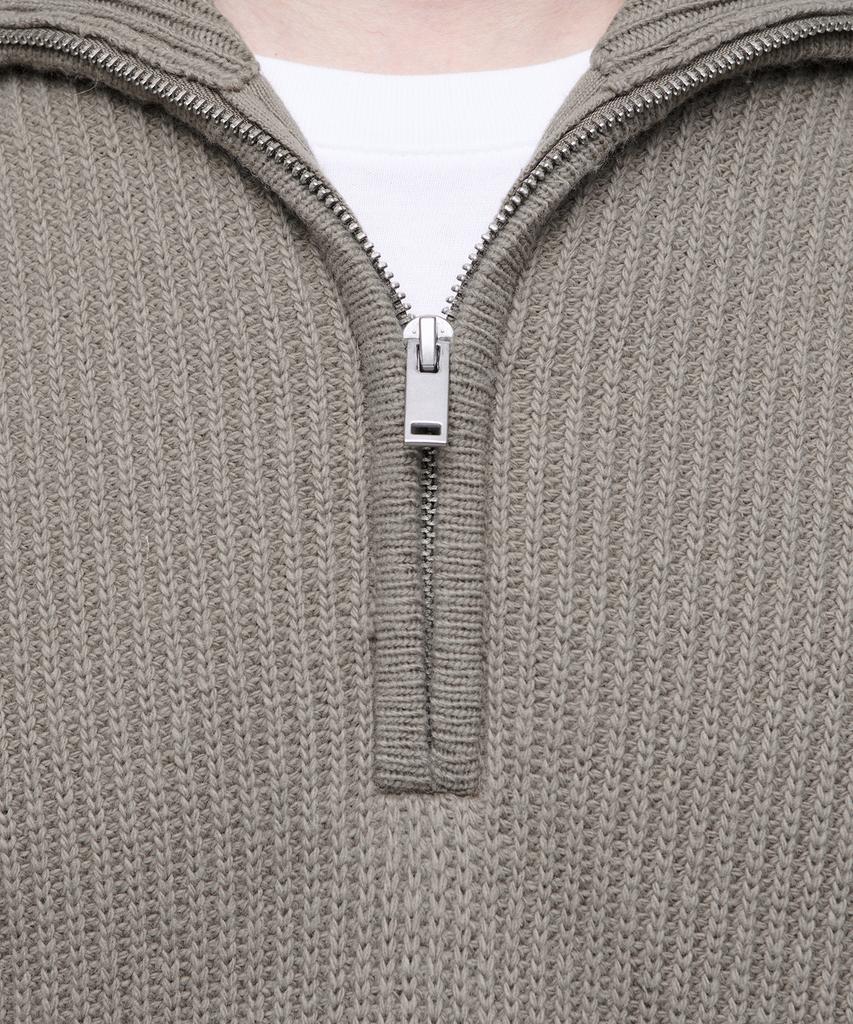 MUSINSA STANDARD Relaxed Ribbed Half Zip-Up Knit [Dusty Beige]