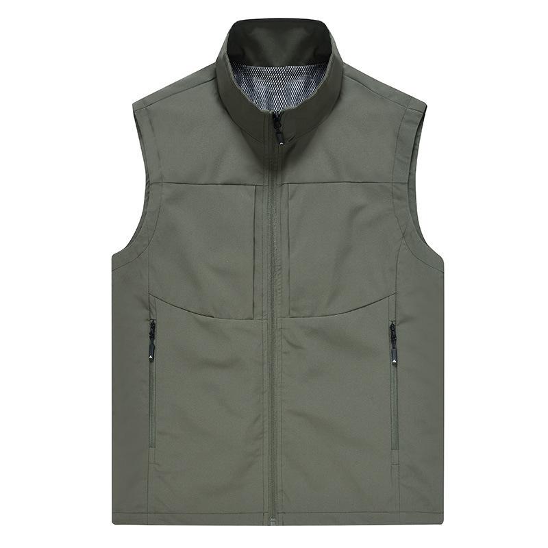 Casual Breathable Vest Outdoor Sports Men's Cardigan Stand Up Collar