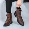Fashion 2025Men Casual Ankle Boots Black and Brown Luxury Business Fashion Short Boots Formal Men Walking Chelsea Boots Plus Sizes 38-46