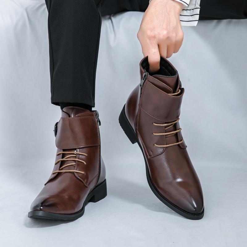Fashion 2025Men Casual Ankle Boots Black and Brown Luxury Business Fashion Short Boots Formal Men Walking Chelsea Boots Plus Sizes 38-46