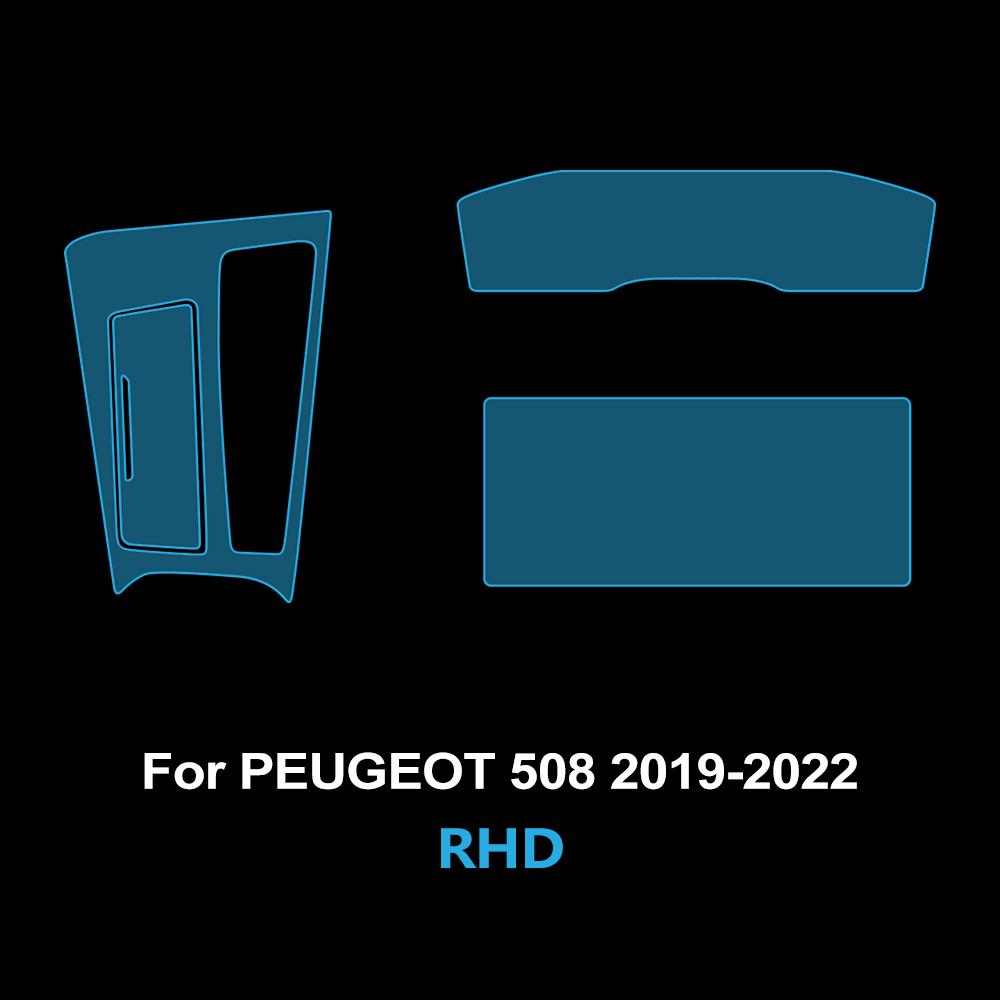 Car Interior Anti-scratch TPU Film for Peugeot 508 2019-22 Center Console Dashboard Navigation Pre-cut PPF Film Auto Accessories