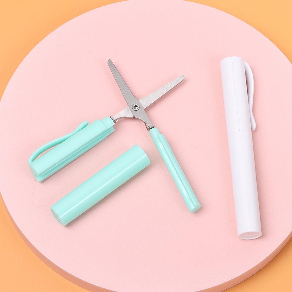 Student Paper-Cutting Handwork Art Tools Handcraft Scissor Pen Shape Scissor Safe Folding Scissor