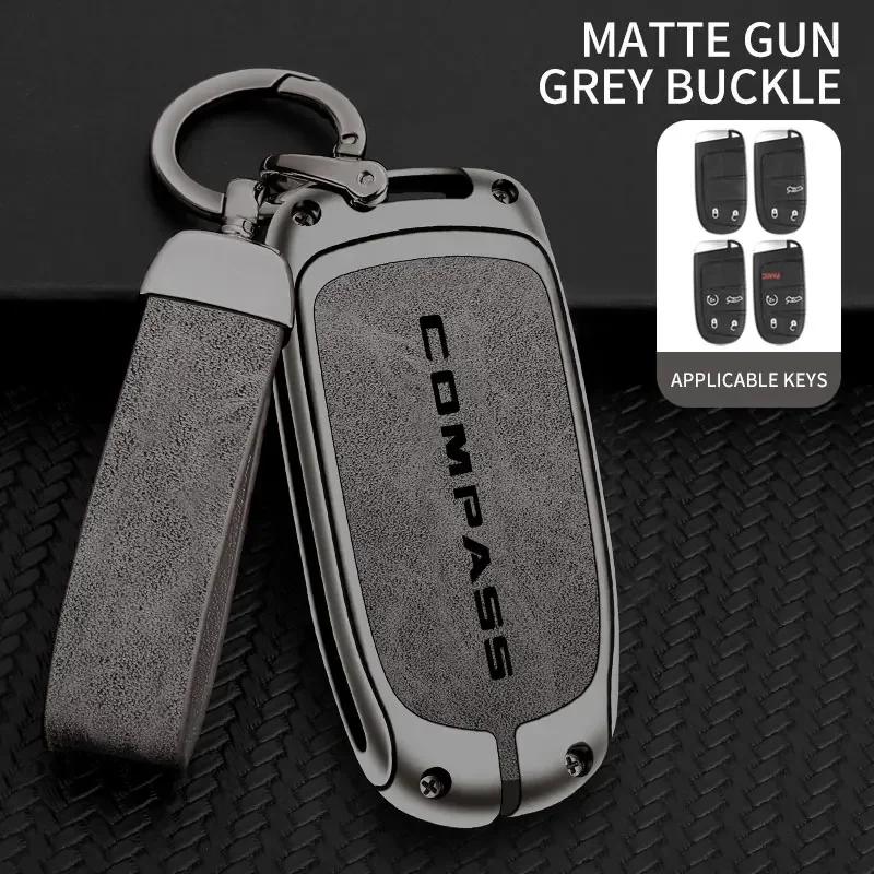 Suitable for Jeep Compass COMPASS Car Key Case 2021 2020 2019 2017 SUV Zinc Alloy High-end Leather Car Key Case Auto Accessories