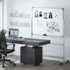Tableau blanc, 120 x 90 cm, Magnétique, Pivotant, Mobile, incl. Marqueur & Gomme, Cadre Métallique, Blanc