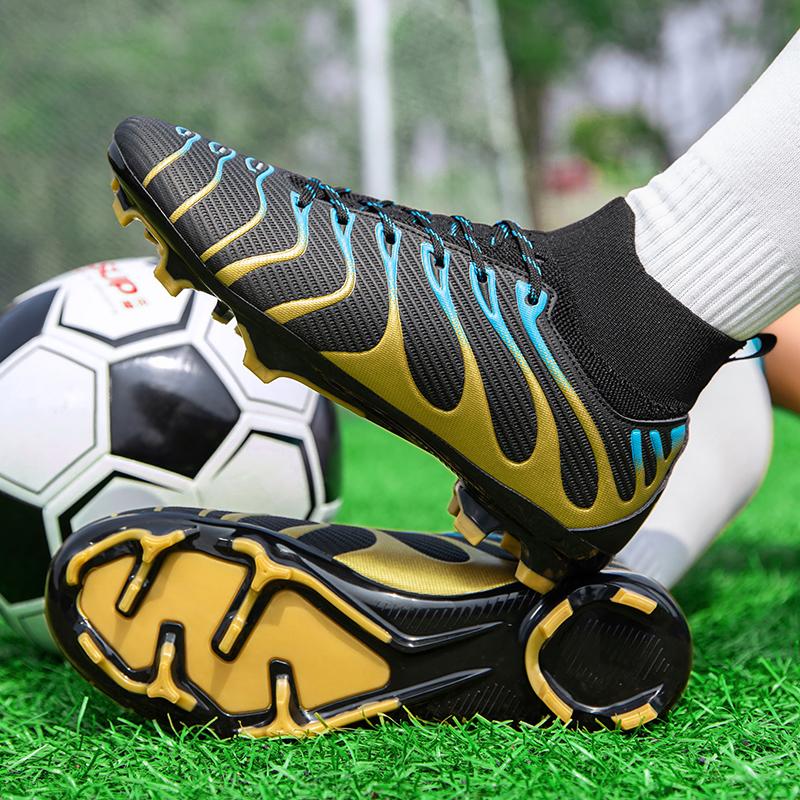 35-45 Men's High-top Large-scale Long Nail Football Shoes Non-slip and Wear-resistant TPR Artificial Corthiro Outdoor Children's Football Shoes