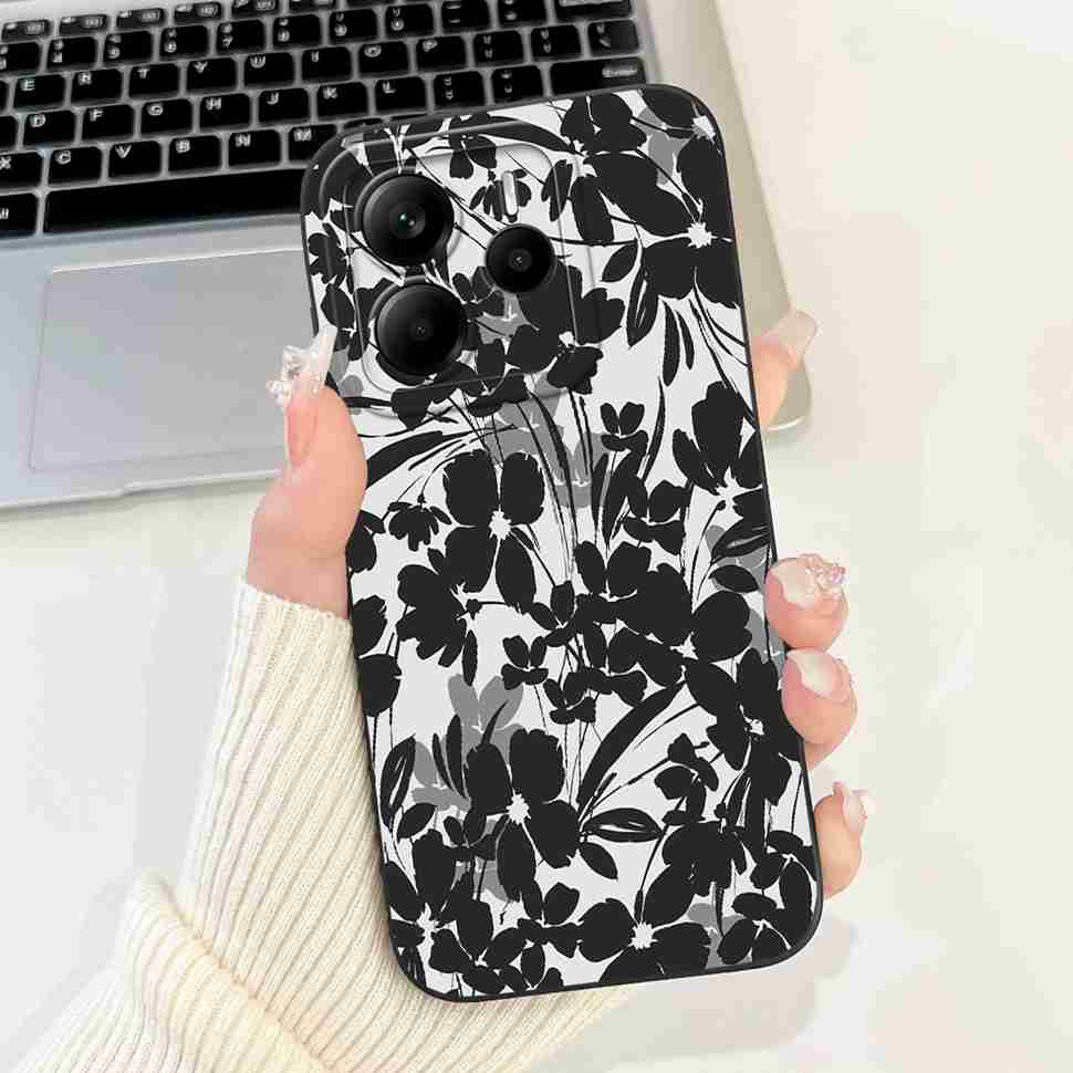 Luxury Rose Cover For Xiaomi Redmi Note 14 5G Case 6.67" Soft Slim Phone Case For Redmi Note 14 Note14 5G Capa Bags
