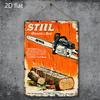 Vintage Reklama na motorovou pilu Kovový plechový znak Retro Dílna Garáž pro Pánský doupě nebo Dekorace Farmy Odolný Kovový Cons