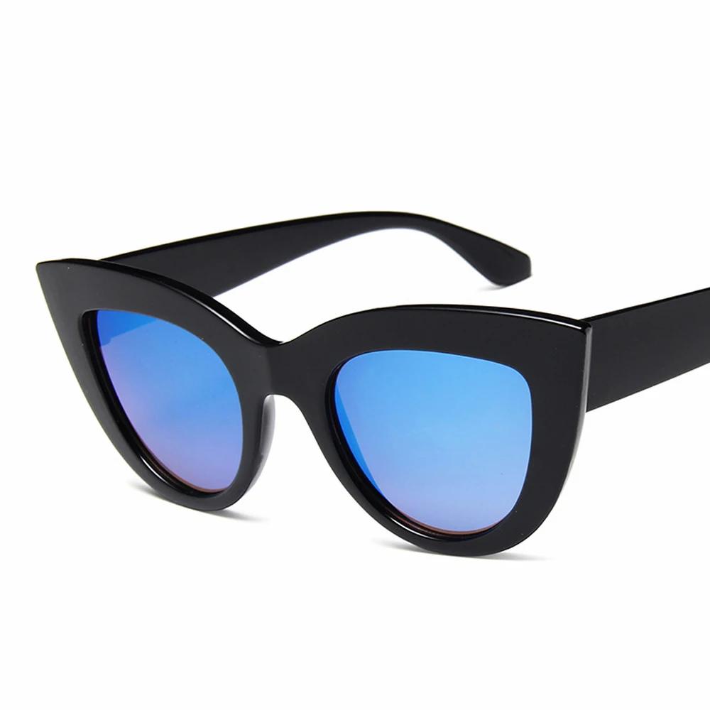 Latest Cat Eye Shape for Women Classic Vintage Shaped Sun Eyeglasses Tinted Color Lens Blue Sunglasses for Daily Use