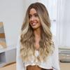 Blonde Unicorn Long Curly Hairline Lace Wigs Brown Blonde Ombre Synthetic Wigs for Black Women Body Wave Cosplay Daily Heat Resistant Lace Hair