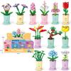 Creative Flower Building Blocks Simulation Bouquet Potted Building Bricks Toys For Home Decoration