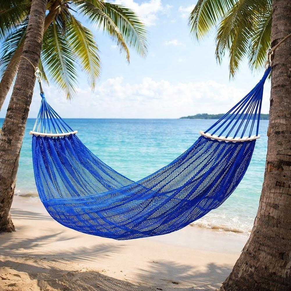Hammock Without Stand, Portable Lightweight Camping Hammock with Tree Straps  Storage Bag, Outdoor Rope Hammock Replacement for Travel