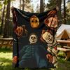 1pc Horror Icons Outdoor Blanket Lightweight Flannel, Soft & Warm, All Season Use for Sofa, Outdoor, Camping, Living Room, Office, Chair