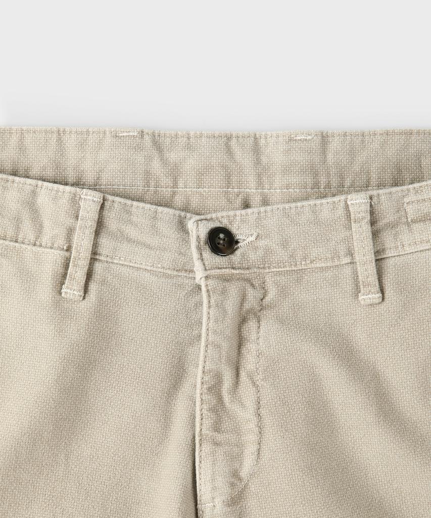 PANICALE Beige Micro Pattern Slim Fit Cotton Pants