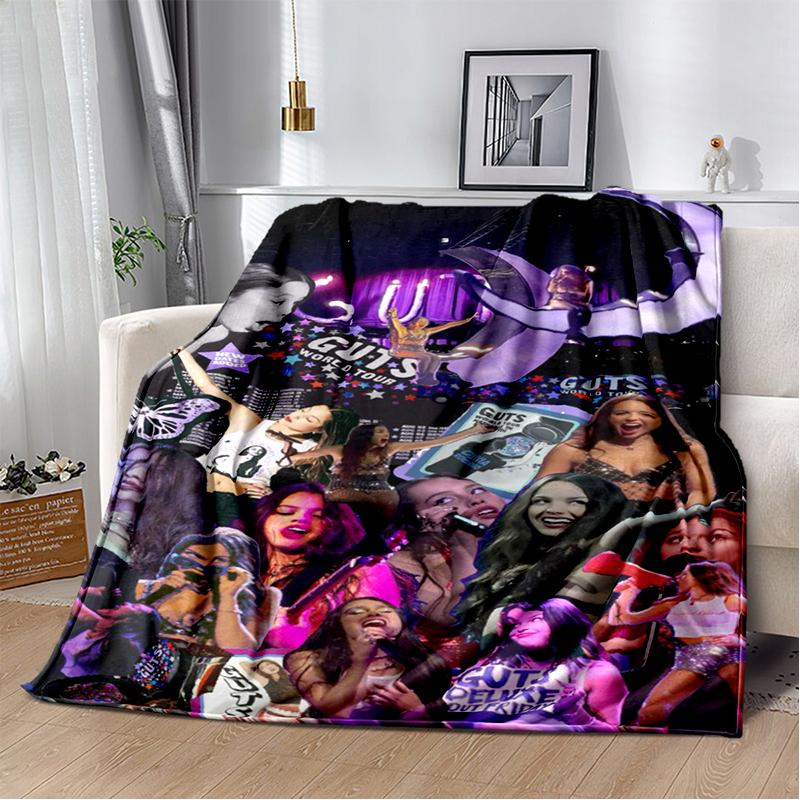 ODER Olivia Rodrigo SOUR GUTS 3D Sänger Weiche Flanelldecke für Betten Schlafzimmer Sofa, Überwurfdecke zum Zudecken Geschenk Büro Picknick