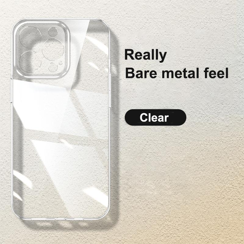 Ultra Thin PC Hard Crystal Clear Case For iPhone 16 15 14 Plus 13 12 11 Pro Max Glossy Transparent Camera Protection Slim Cover