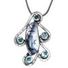 Dendritic Opal Sky Blue Topaz Mother's Day Silver Jewelry Pendant 2"