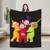 Childrens Cute T-Teletubbies Blanket Super Warm Graphic Plush Throw Blanket For Living Room Picnic Flannel Bedspread Bed Cover