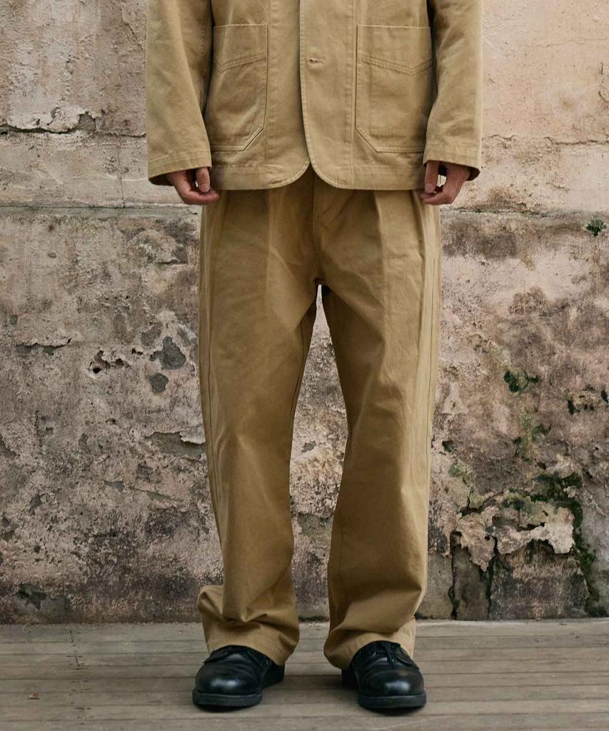 HEAVYI Heavy Cotton One-Pleat Pants_Beige