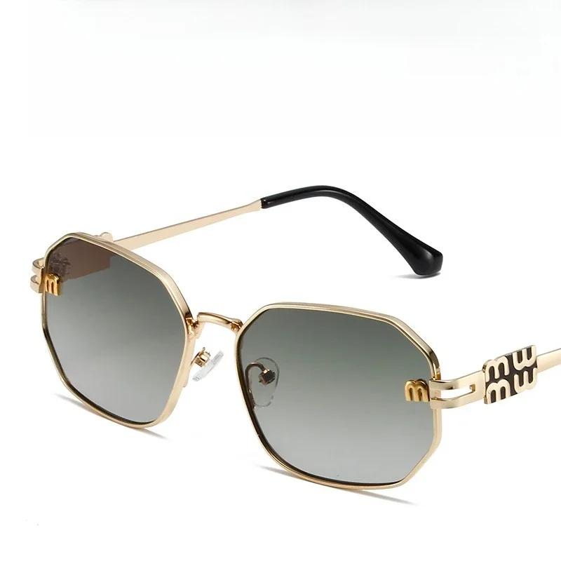 New Fashion Polygonal Metal Frame Women's Sunglasses Personalized Trendy Sunglasses for Men and Women UV400 Sunscreen Sunglasses