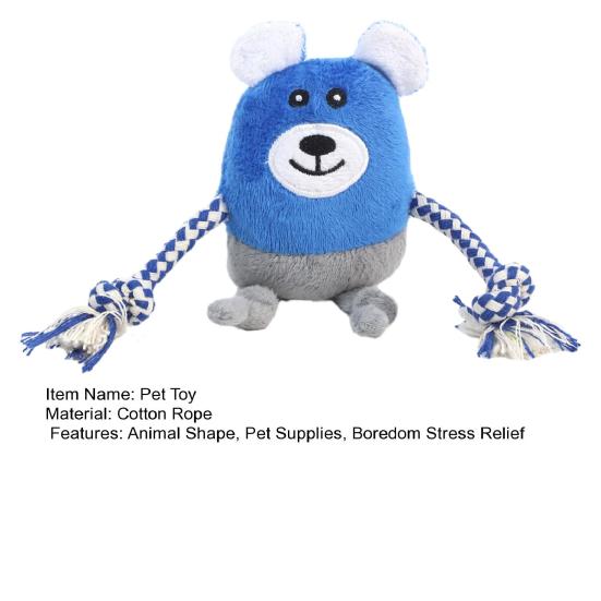 Giocattolo da Masticare Cane Animale Peluche con Corda di Cotone Resistente al Morso Maiale Ripieno Anatra Orso Cucciolo Giocattolo per la Noia Cani Che Fanno Rumore Dentizione Interattivo
