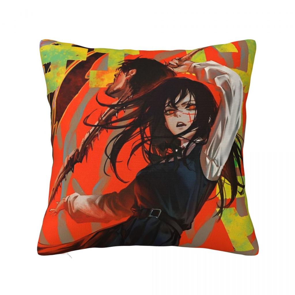 Anime Chainsaw Man Square Pillow Cases Cushion Cover Awesome Zippered Decor Throw Pillow Case Cover for Car