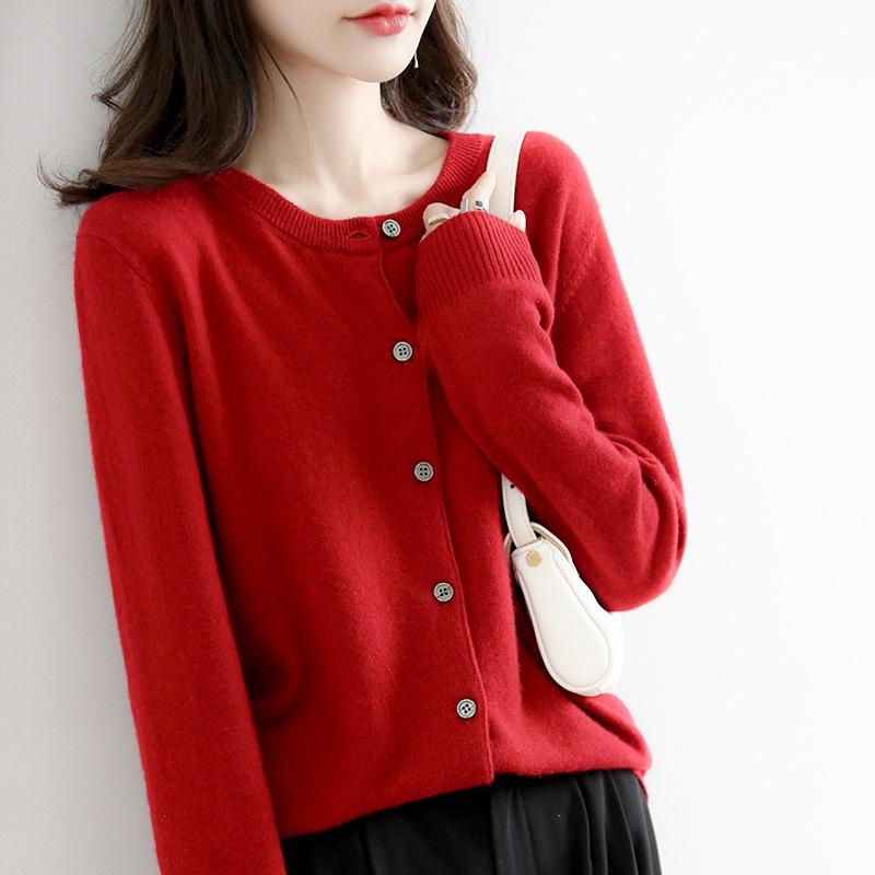 Fall Yyfs Fashion Casual Womens Winter Solid Color Print Long Sleeve Oneck Tops Womens Clothing Woolen Knitwear Sweaters