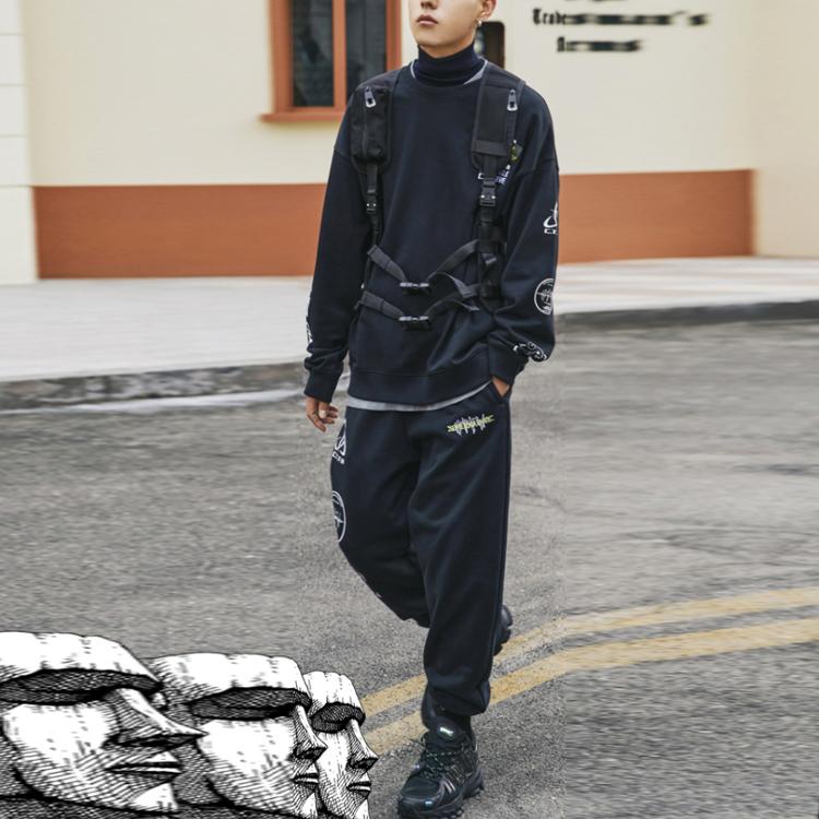 Li Ning CF Knitted Sweatpants Men's Black Moderate Straight Fit Pants AKLR377-1