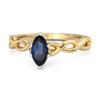 Blue Sapphire Marquise Ring - 925 Sterling Silver Gold Vermeil